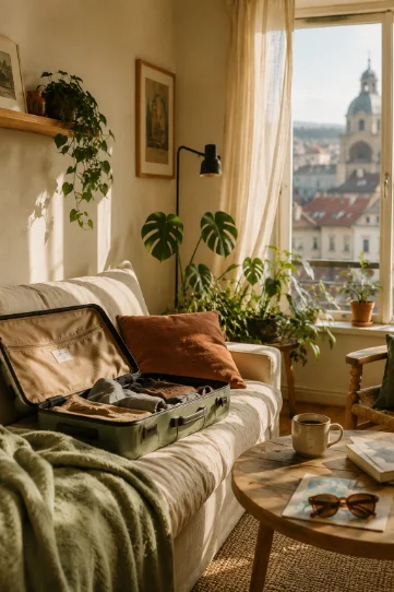Altbauwohnung mit Blick über die Stadt