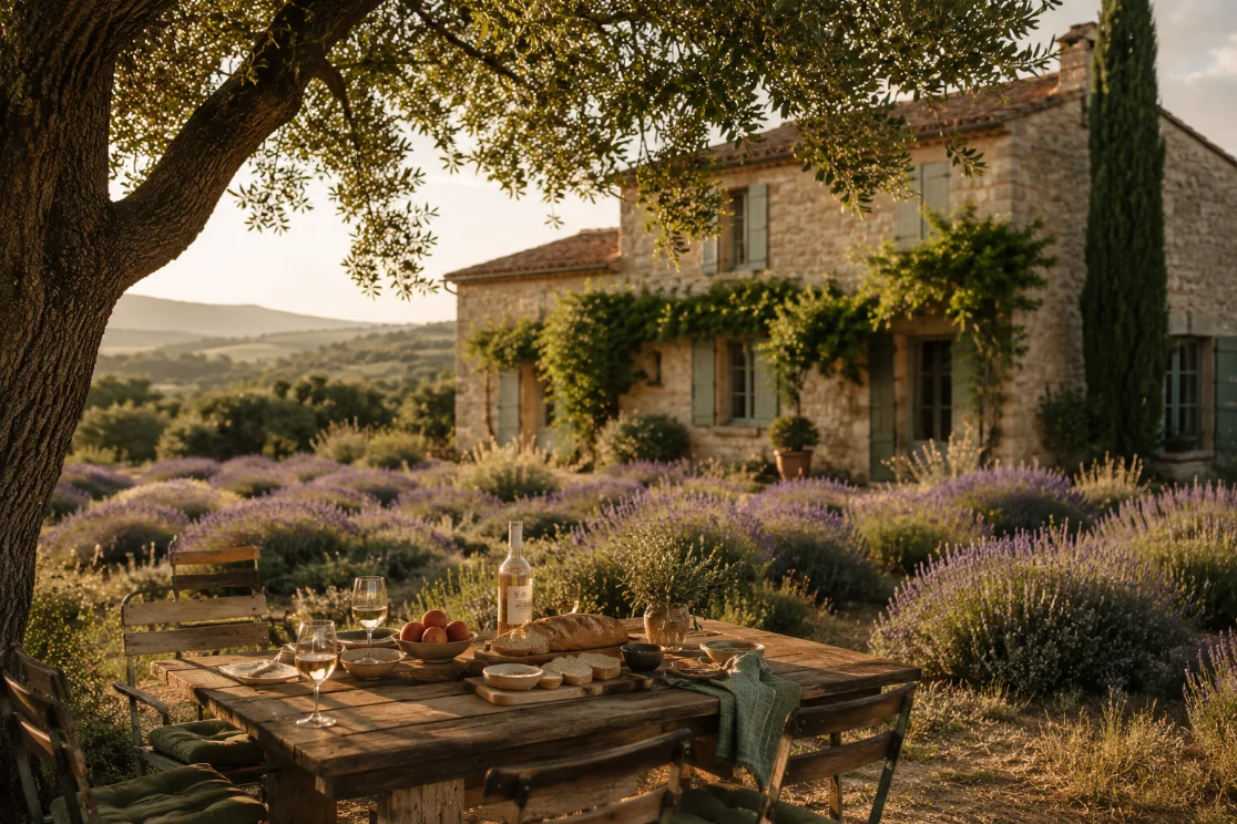Landhaus in der Provence mit Lavendelfeld